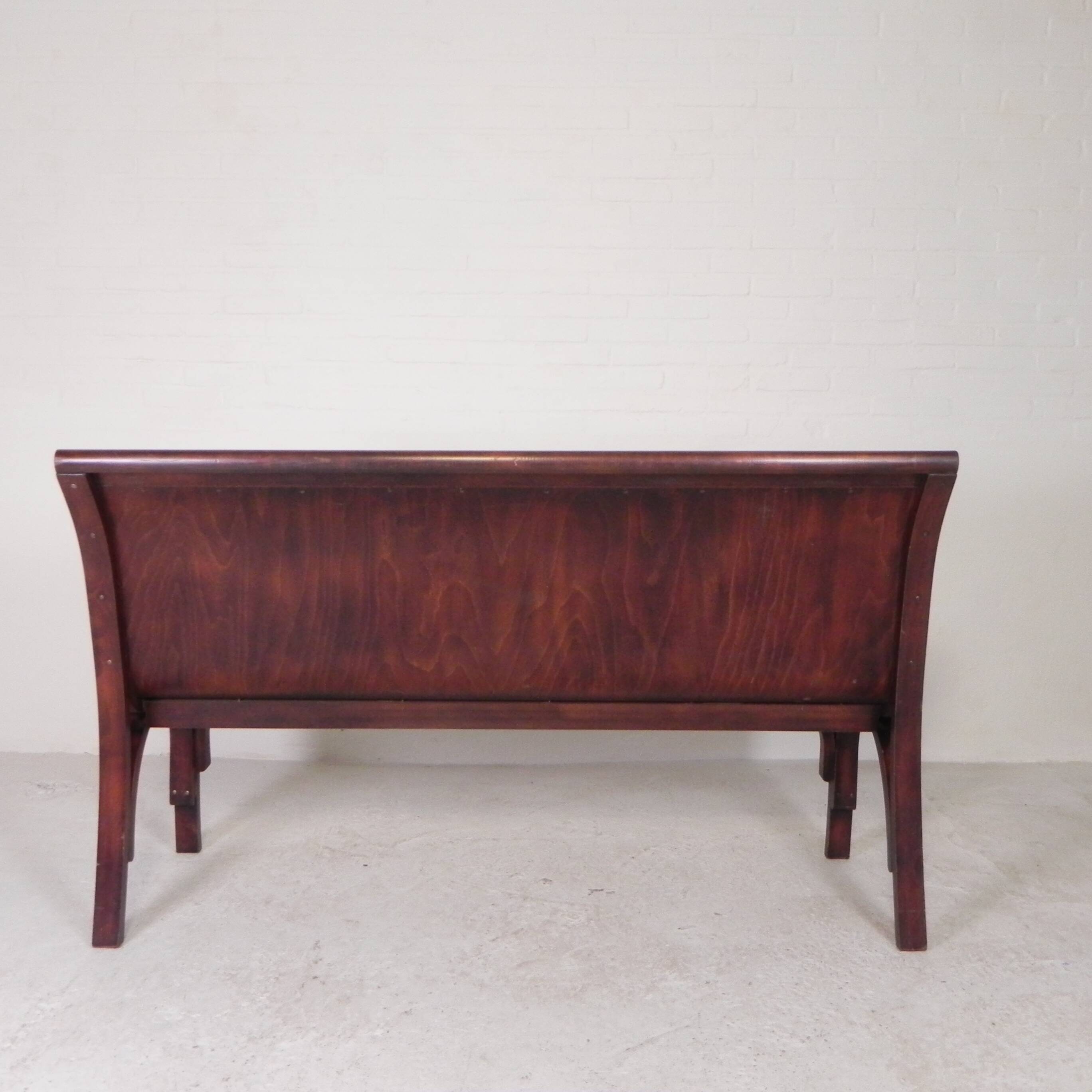 Cafe bench with curved plywood seat, 1990s