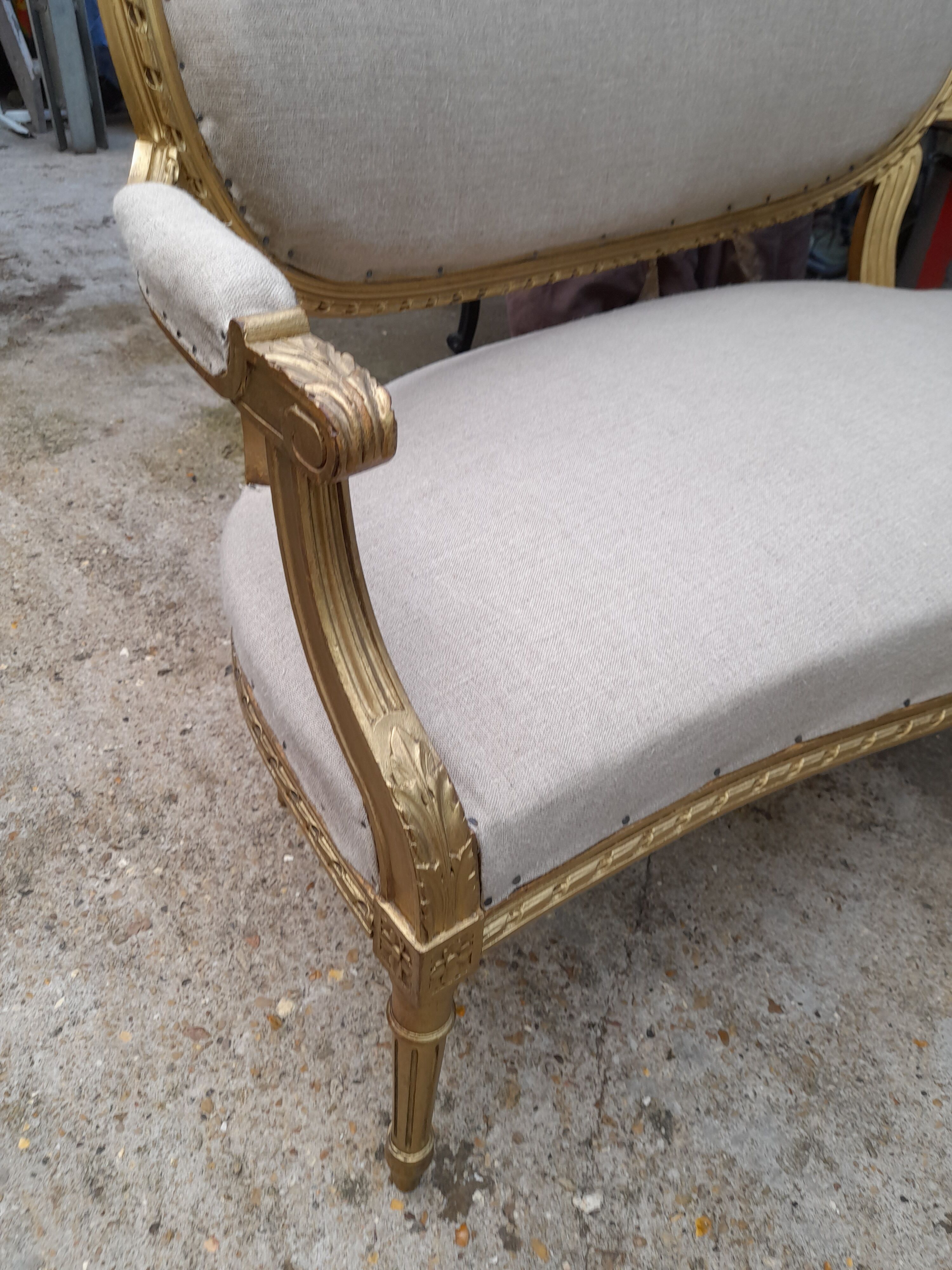 Two-seater bench wood fabric