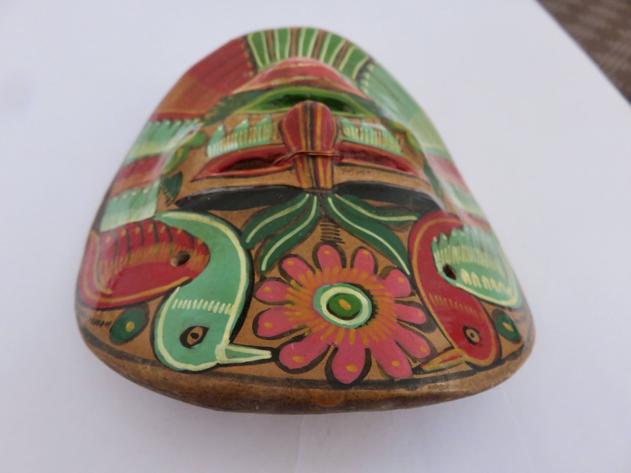 Mexican terracotta mask, Mexican folk art, 1970s