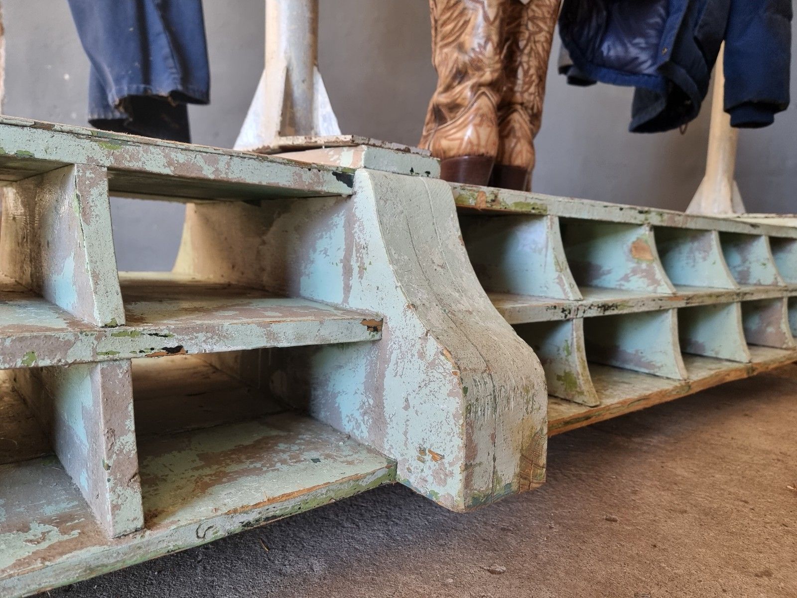 Old industrial coat rack, wardrobe rack XXXL