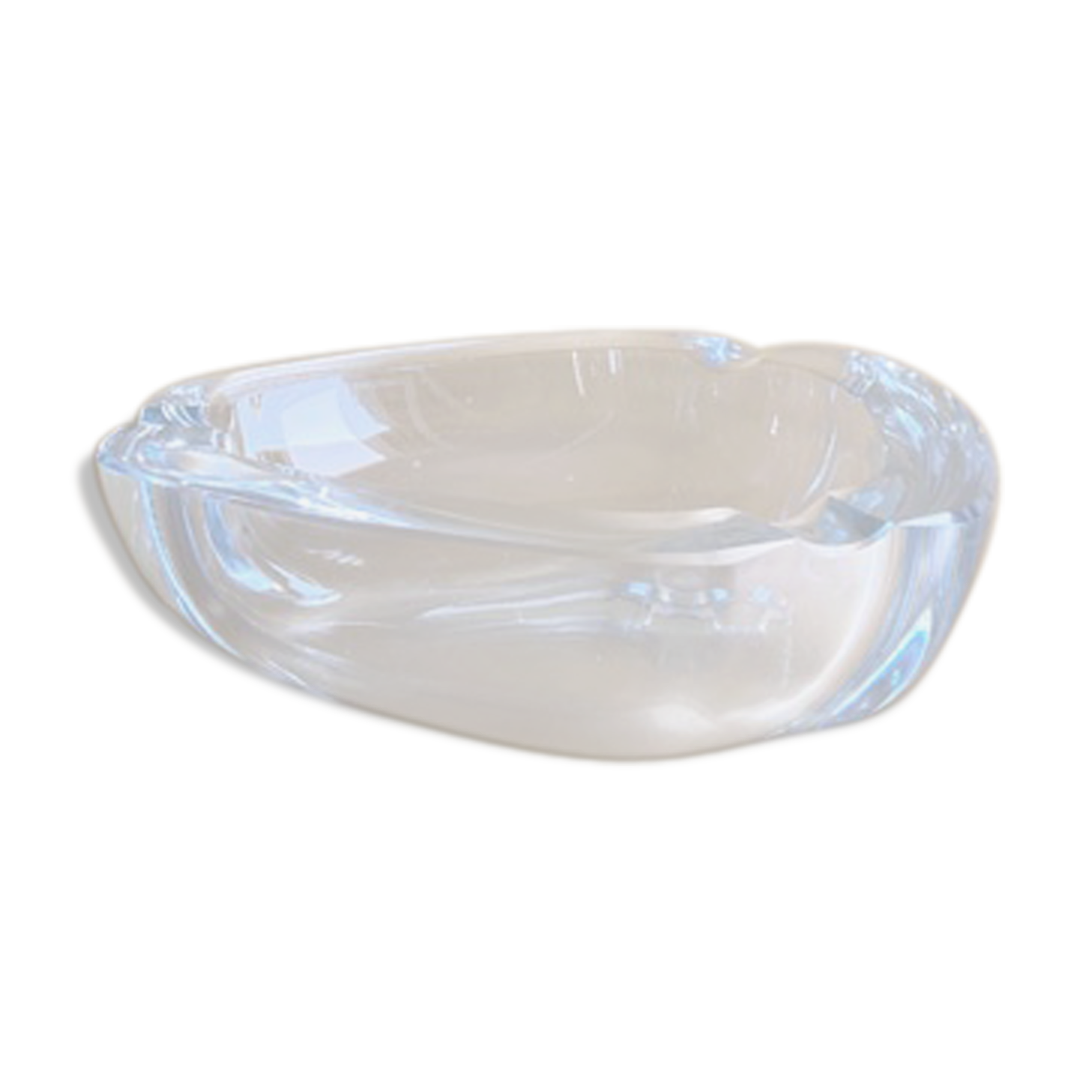 Cendrier en verre bleu signé Strömbergshyttan, Suède