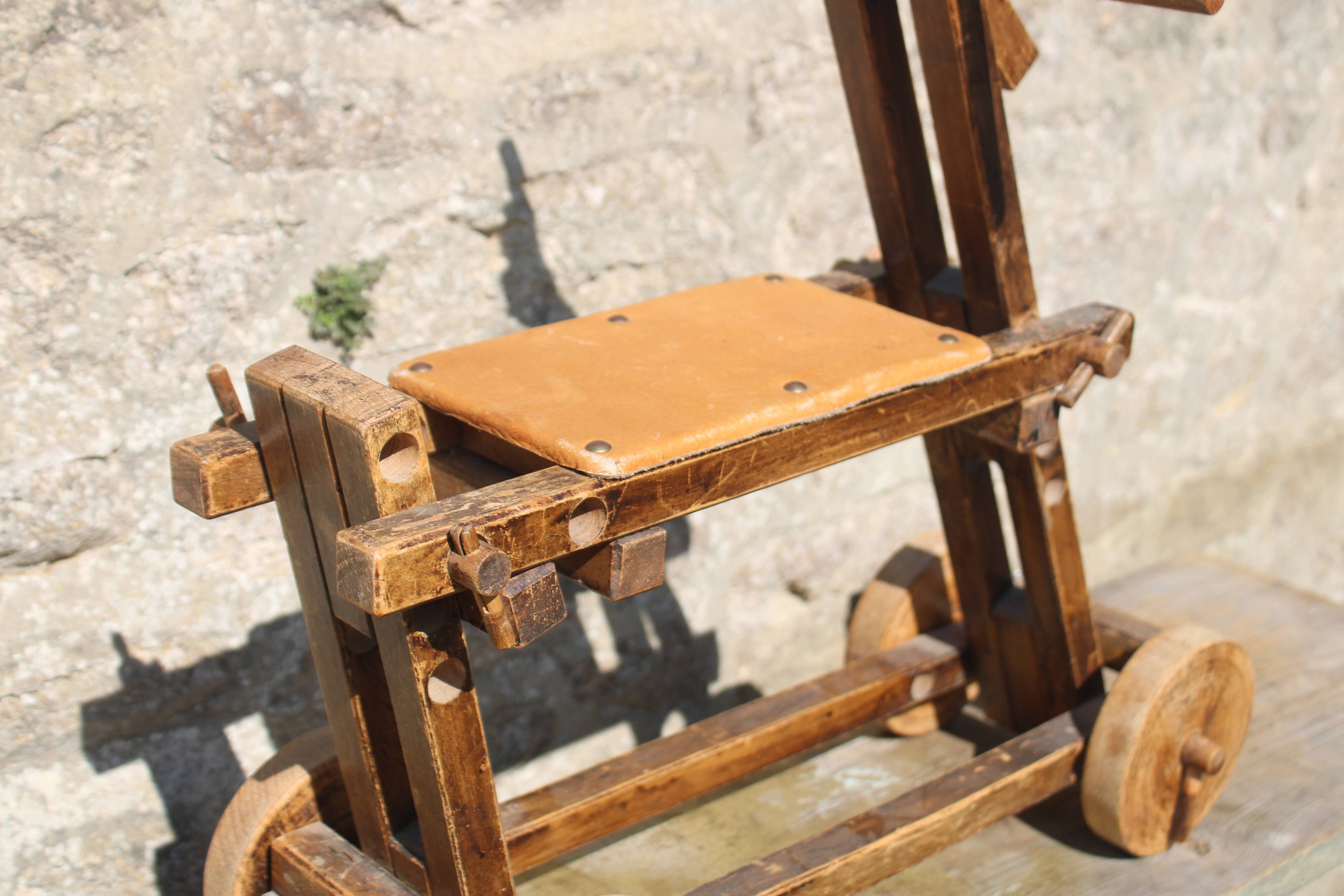 Small vintage wooden rocking horse – H60 x W53 cm