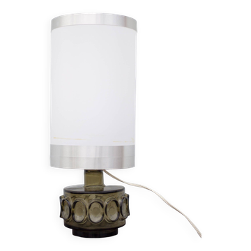 Lampe vintage, lampe en verre signé Robert de Schuytener, lampe de chevet, lampe à poser