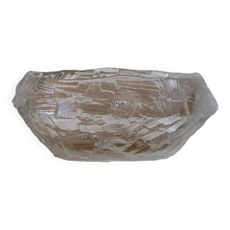 Plat en verre brutaliste Demant par Göte Augustsson | Ruda Suède | années 1960