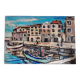Tableau port de pêche - huile signé y.macaigne - peint sur plaque bois