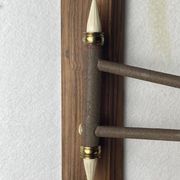 teak and metal midcentury swing arm wall lamp, Dutch 1960s