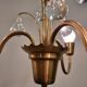 Swedish decorative chandelier Grace in brass and glass, 1940s/50s