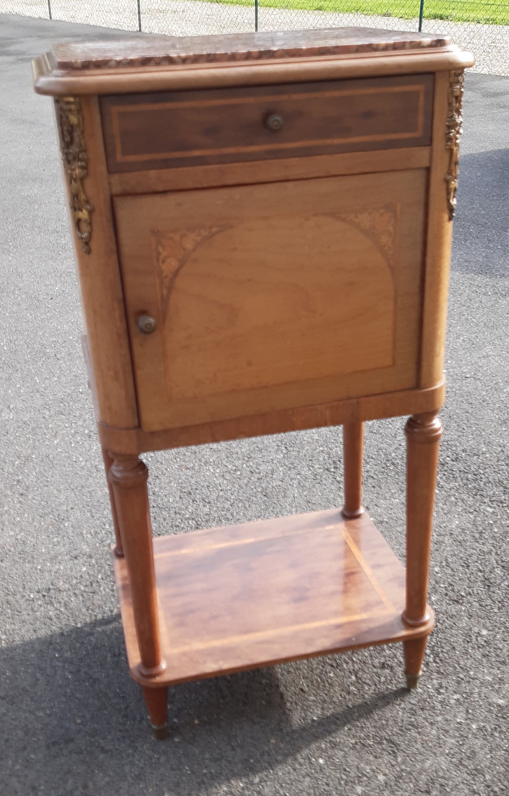 Pink marble bedside table