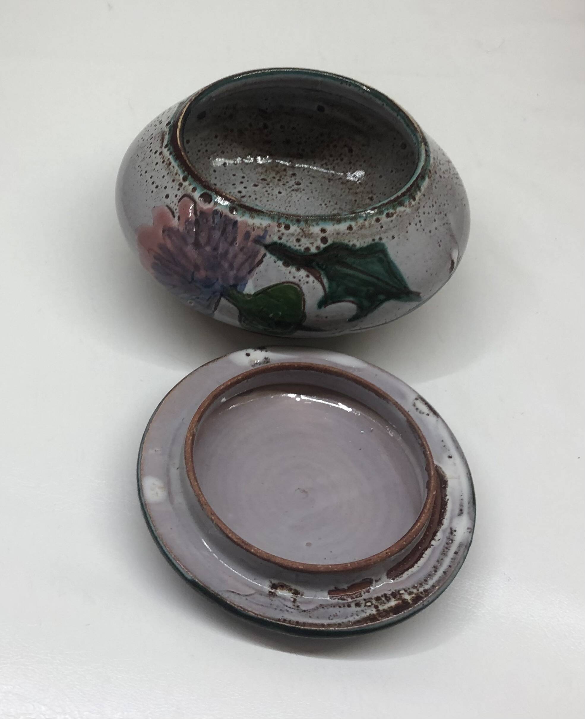 Covered ceramic pocket emptier from Vallauris by Daniel Étienne