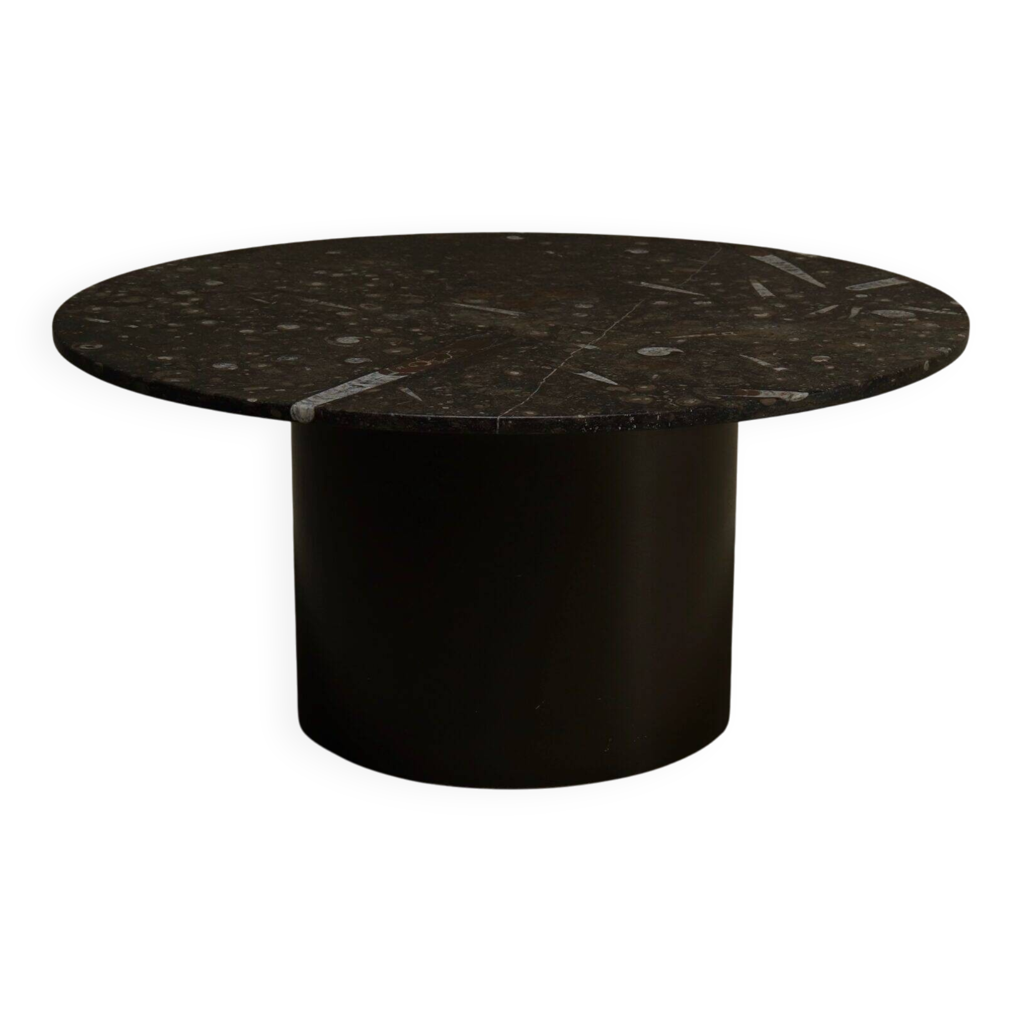 Coffee table with fossil limestone top by Metaform Holland, 1980s