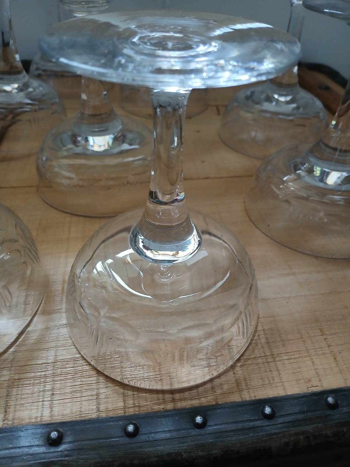 11 antique champagne glasses