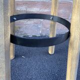Wooden bar stool natural raw vintage 1970