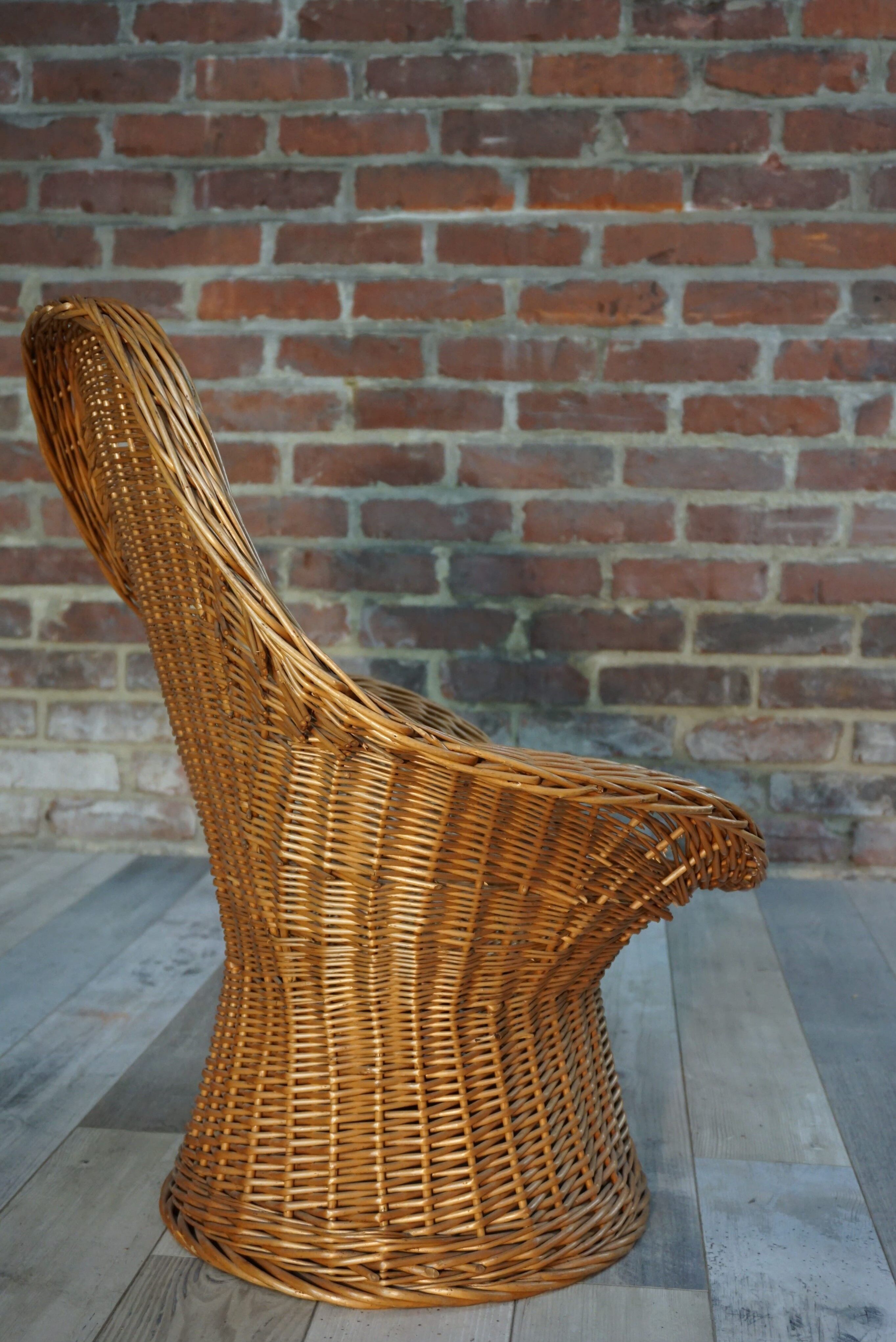 Children's wicker basket chair for Rohe 60s design Wim Den Boon