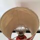 Vintage lamp with glass base and textile lampshade, 1970s