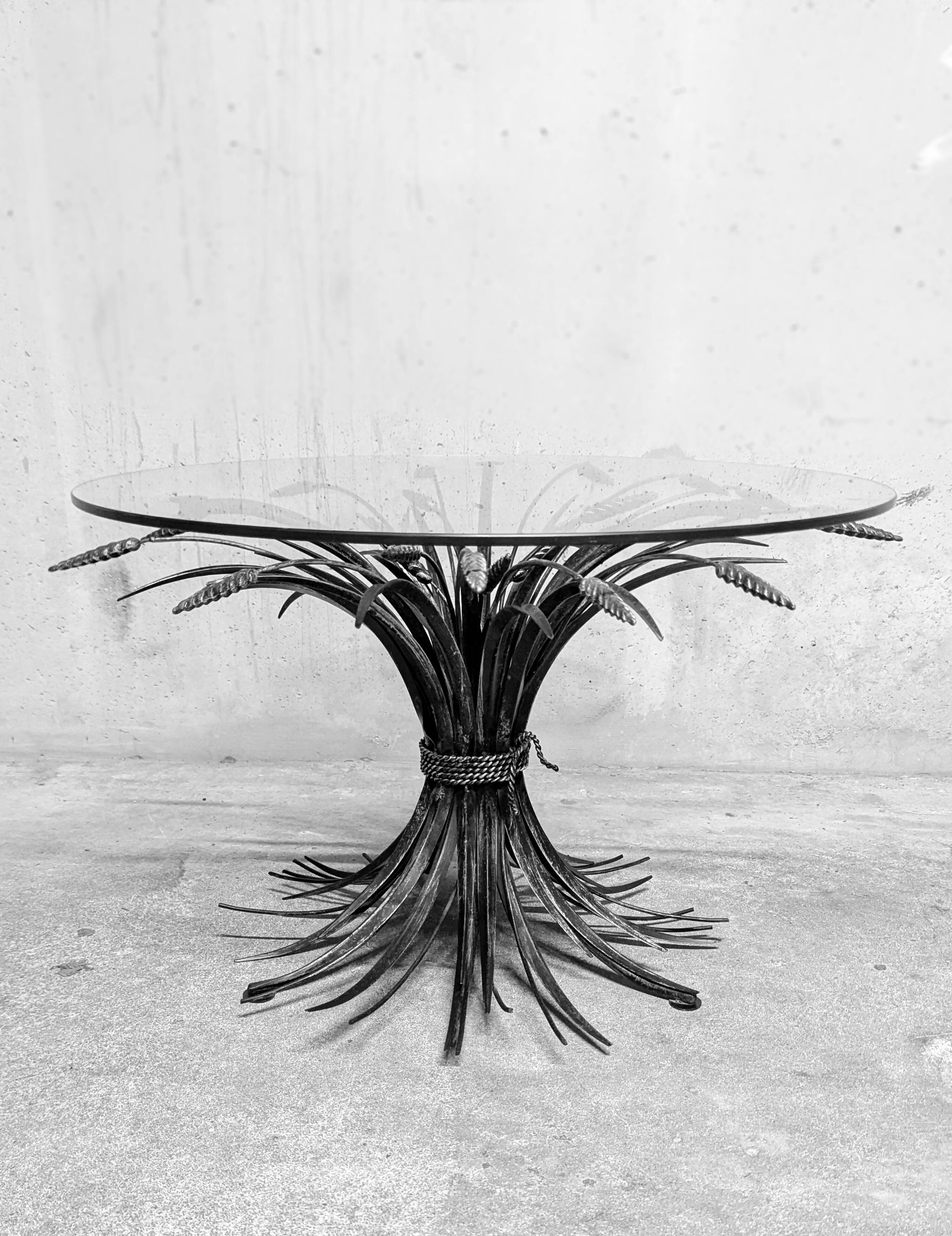 Coffee table with ears of wheat, "Coco Chanel" by Goossens, Circa 1970
