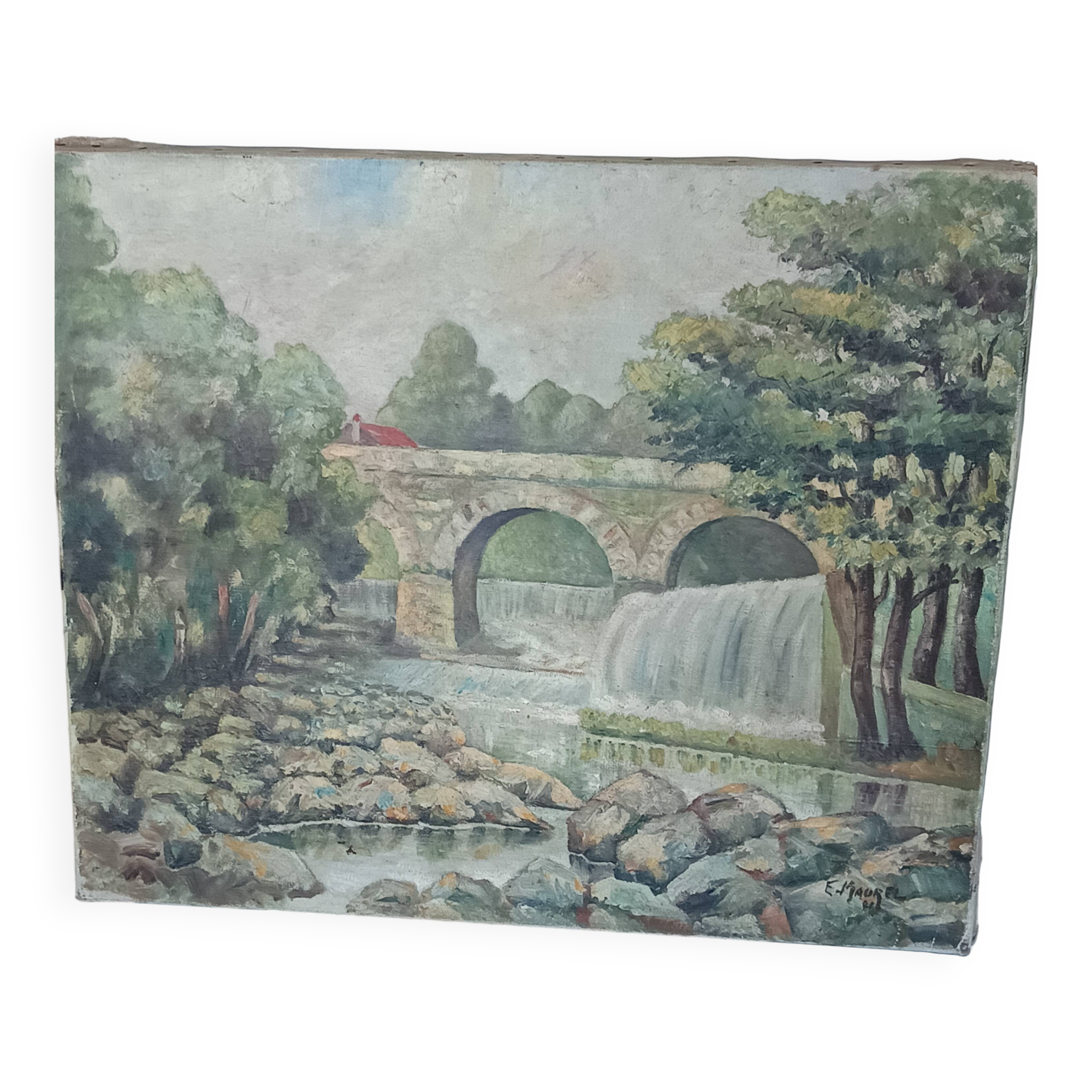 Oil on canvas, signed Francis Maurel, Provençal painter, 1941