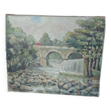 Oil on canvas, signed Francis Maurel, Provençal painter, 1941