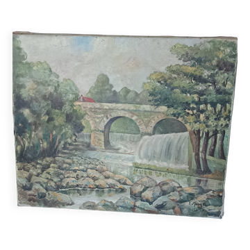Oil on canvas, signed Francis Maurel, Provençal painter, 1941