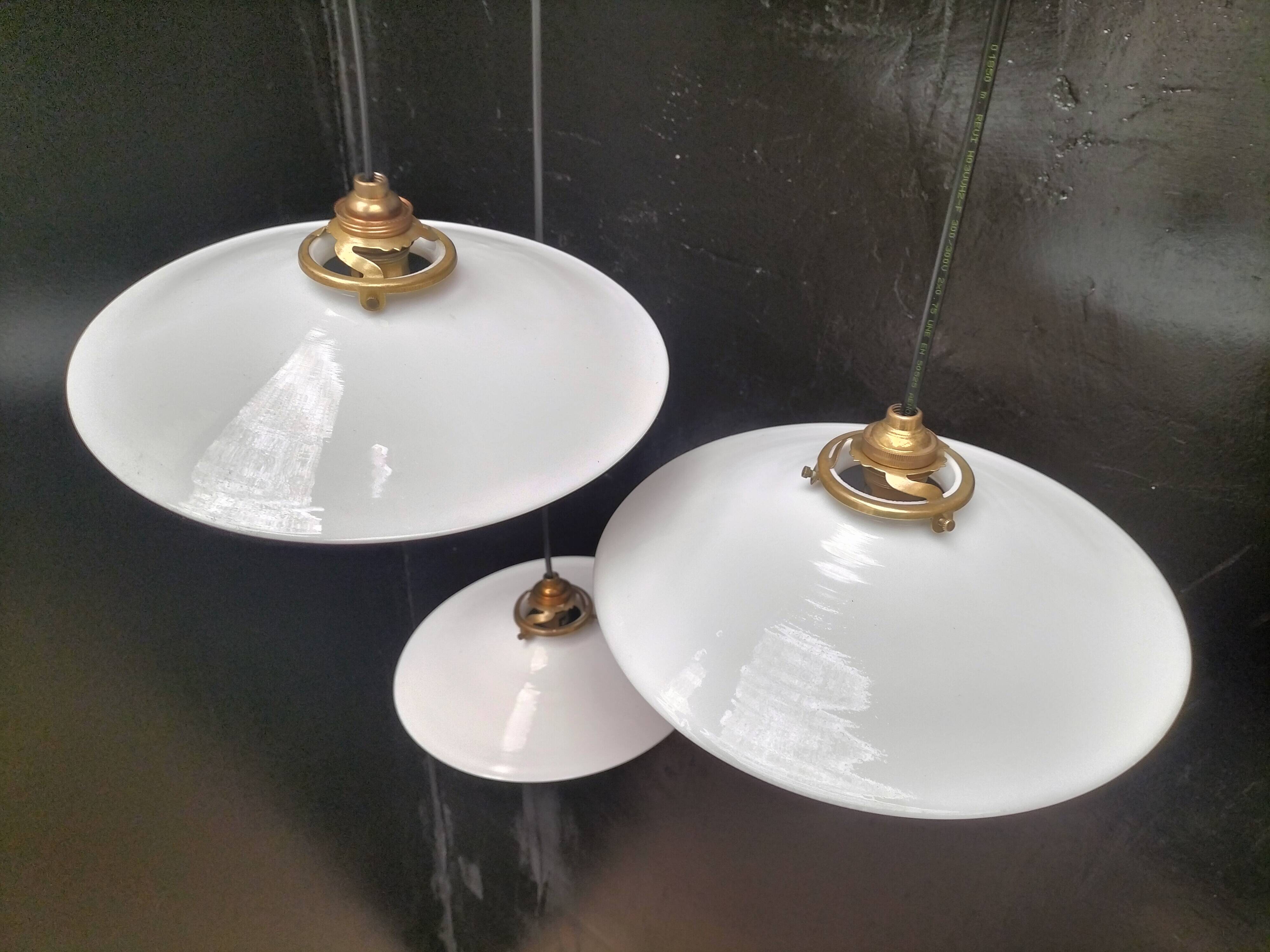 Opaline pendant lights