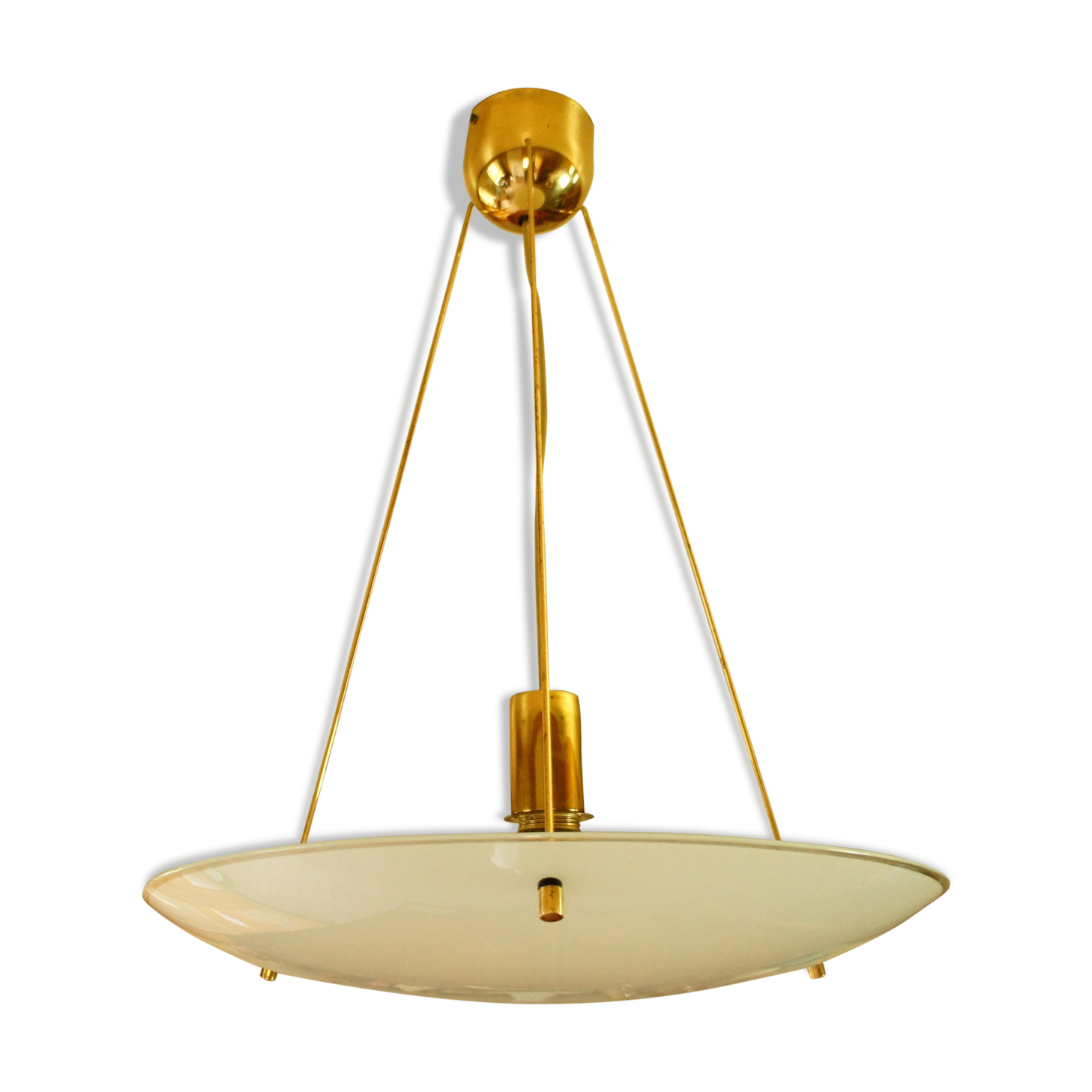 Ikea vintage brass &opalin glass hanging lamp circa 1970