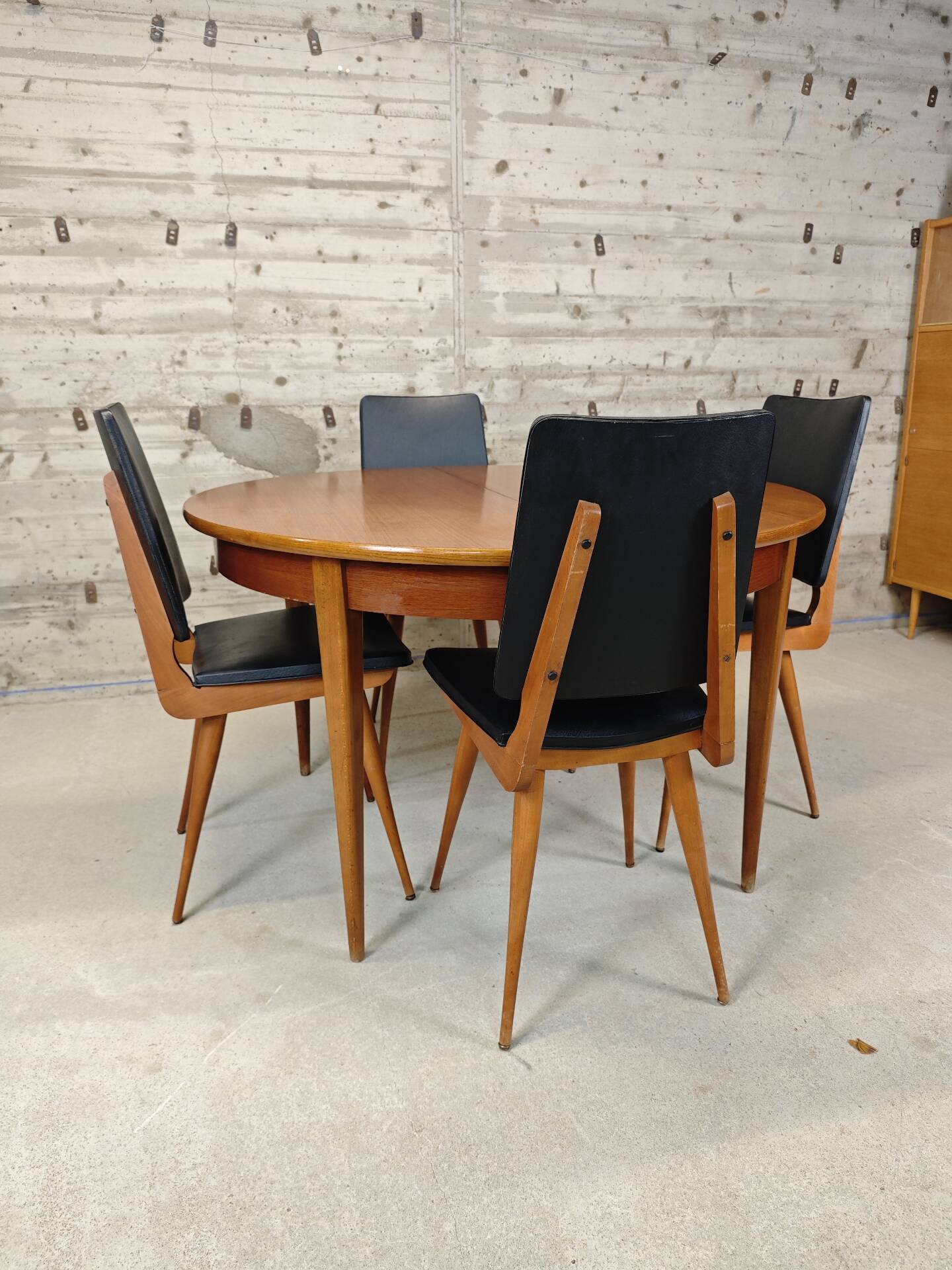 Table ronde vintage extensible