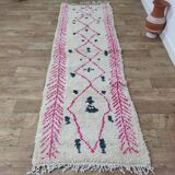 Handmade wool Berber rug 290 x 90 cm