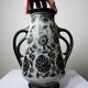 Antique Art Deco vase from 1920-40 in fine stoneware, Art Nouveau style & chinoiserie, decorated.