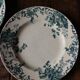 Mismatched lot 4 flat plates + small Saint Amand Terre de fer Blue Green