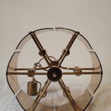 Vintage brass and smoked glass chandelier