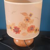 Table lamp bedside wood and vintage nature signed 1970