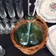 glass and rattan bottle