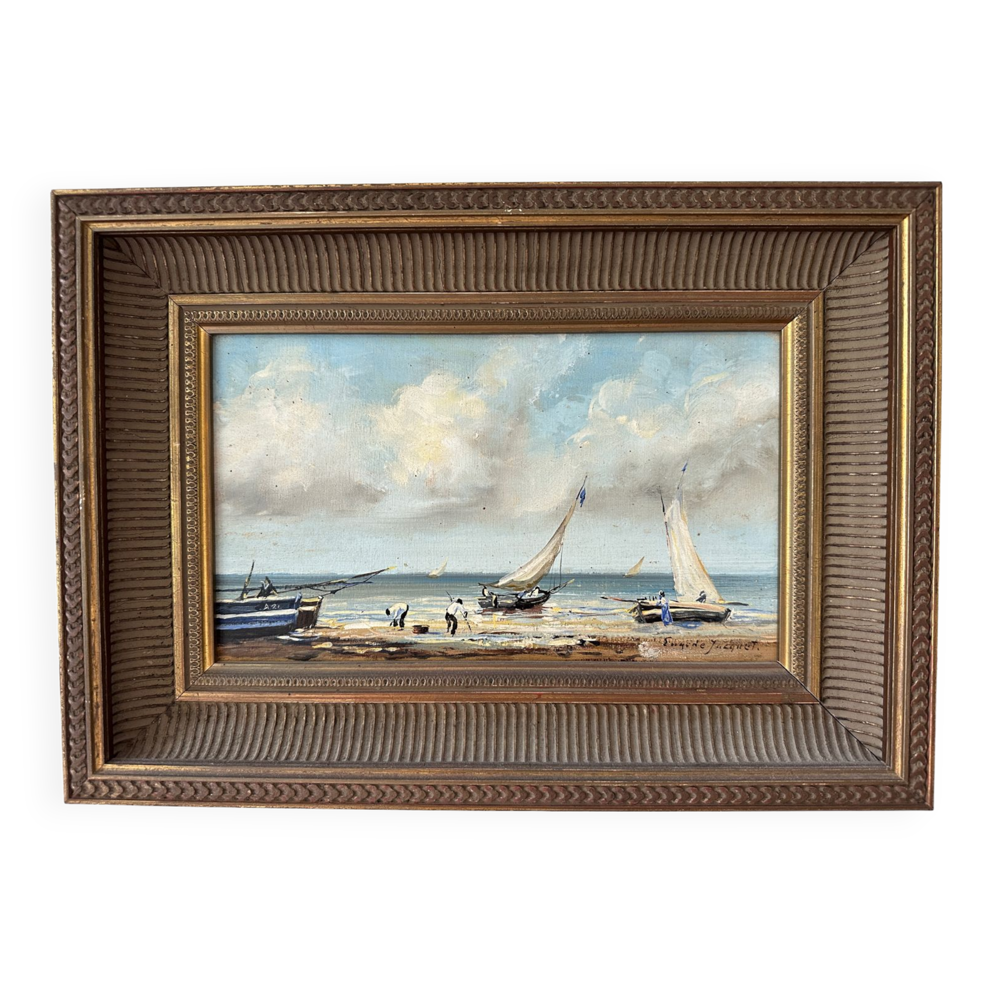 Oil on wood Eugène Jacquet early 1900