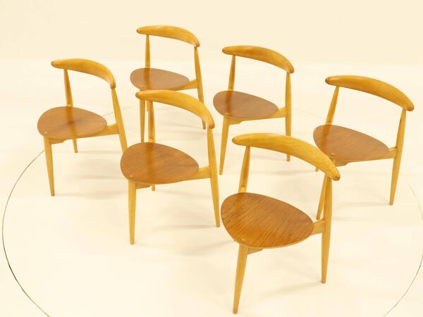 Service de table Heart, conçu par Hans Wegner pour Fitz Hansen, Danemark, années 1960