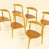 Heart dining set, designed by Hans Wegner for Fitz Hansen,  Denmark 1960s