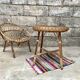Vintage side table in bohemian old rattan wicker 1950