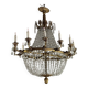 Oval-Shaped Pearl and Bronze Bag Chandelier, Circa 1900