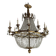 Oval-Shaped Pearl and Bronze Bag Chandelier, Circa 1900