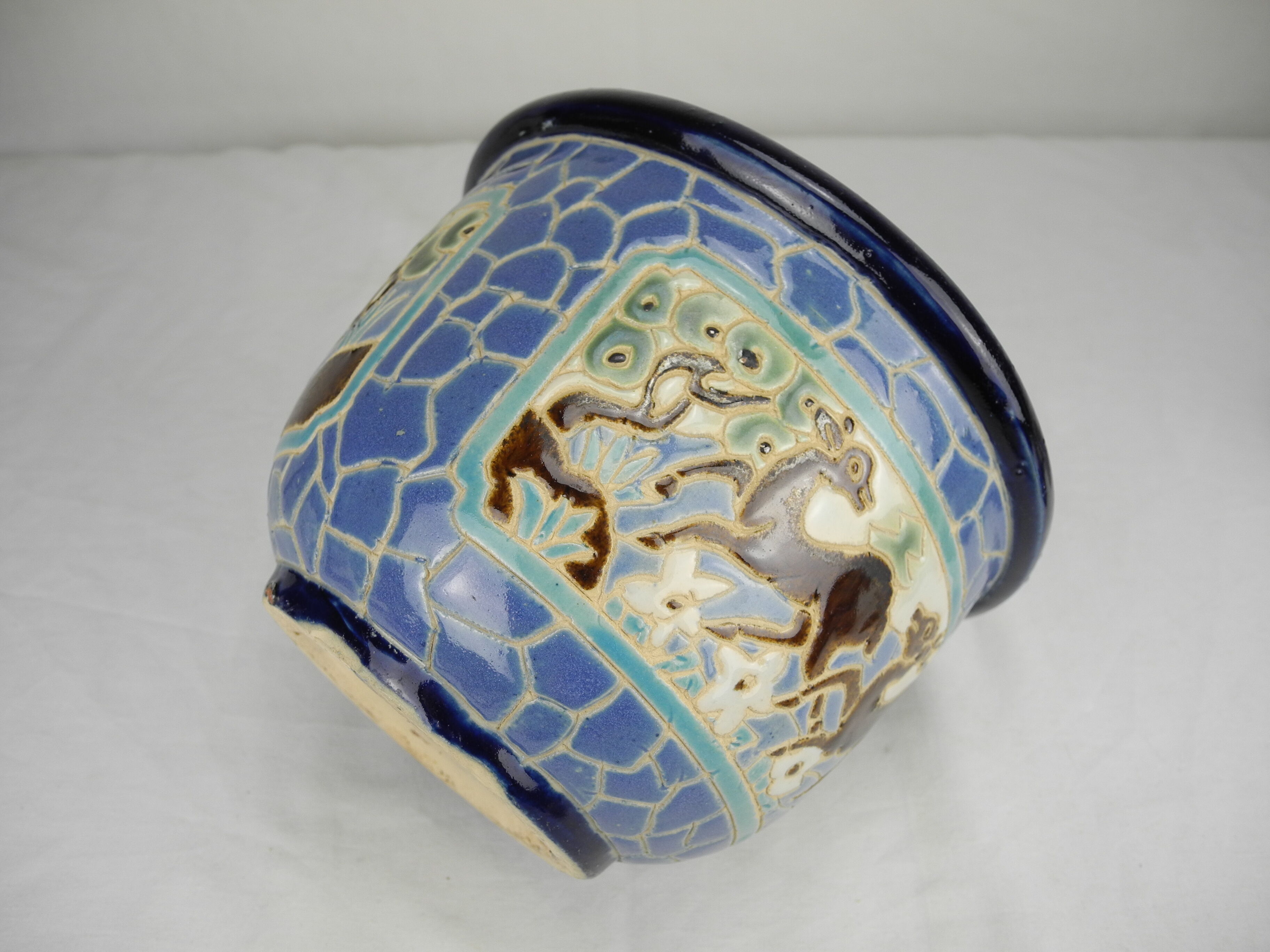 Old pot flowers cache pot mosaic mosaic vintage mosaic flowerpot