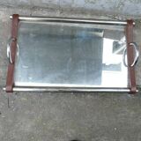 1950s wooden and mirror plateau