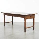 Antique French Country Chestnut Dining Table, Early 19th Century