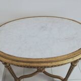 Console wood and gilded stuck with marble top