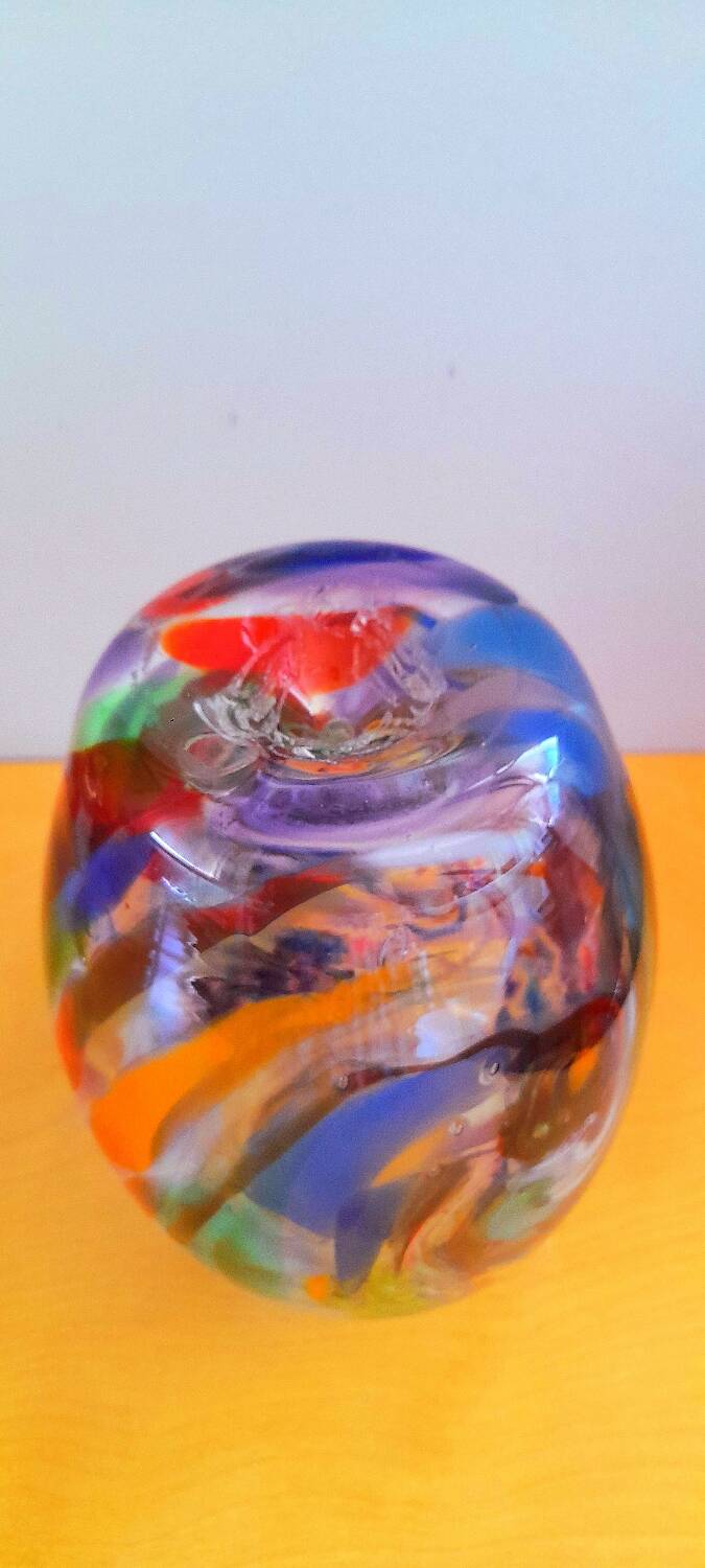 Multicolored Murano glass vase