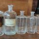 Série 5 flacons apothicaire pharmacie verre soufflé