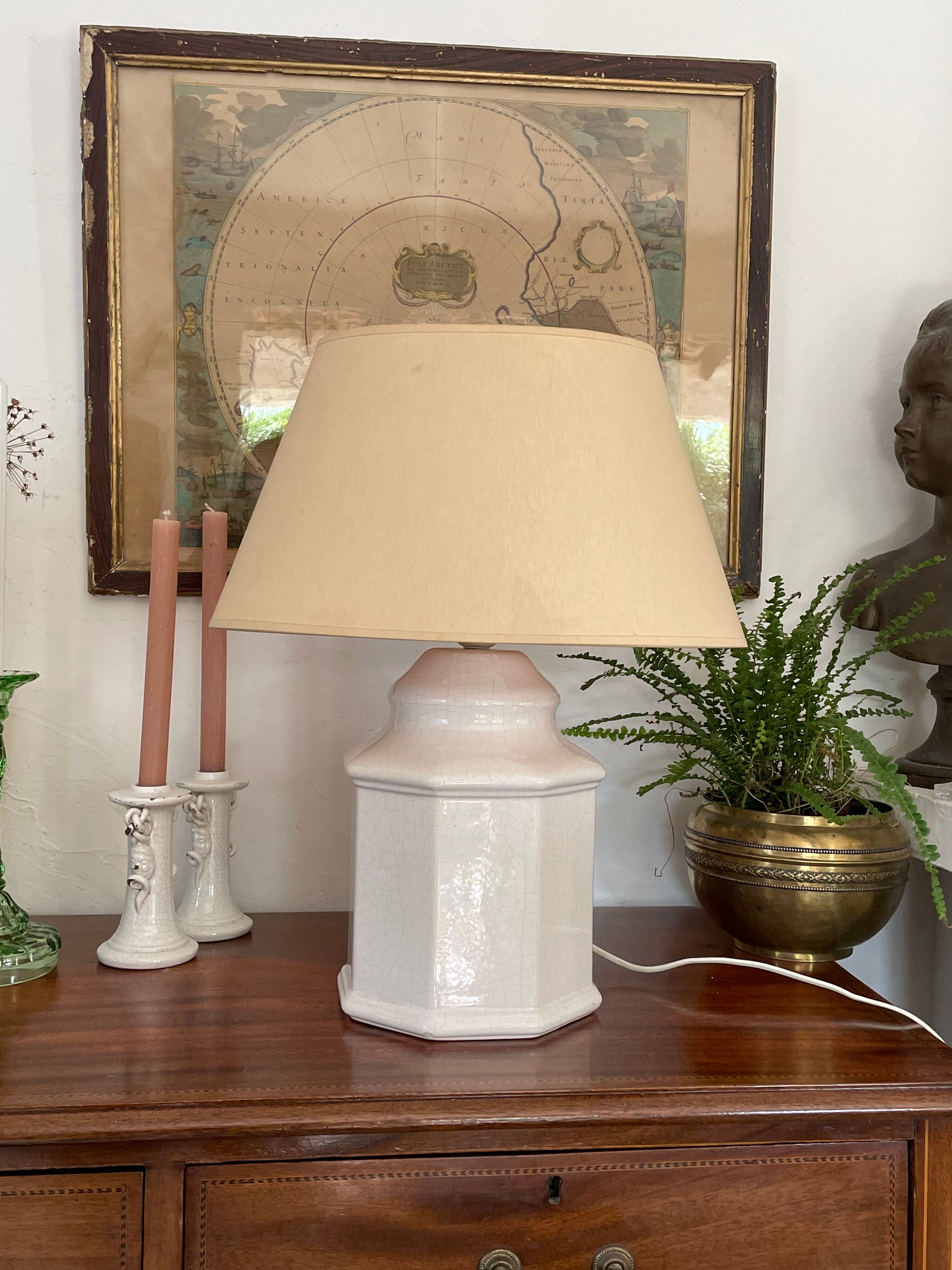 Vintage cracked ceramic lamp