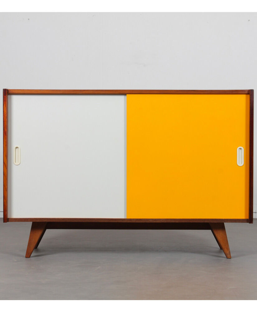 Yellow and white sideboard by Jiri Jiroutek, model U-452, 1960