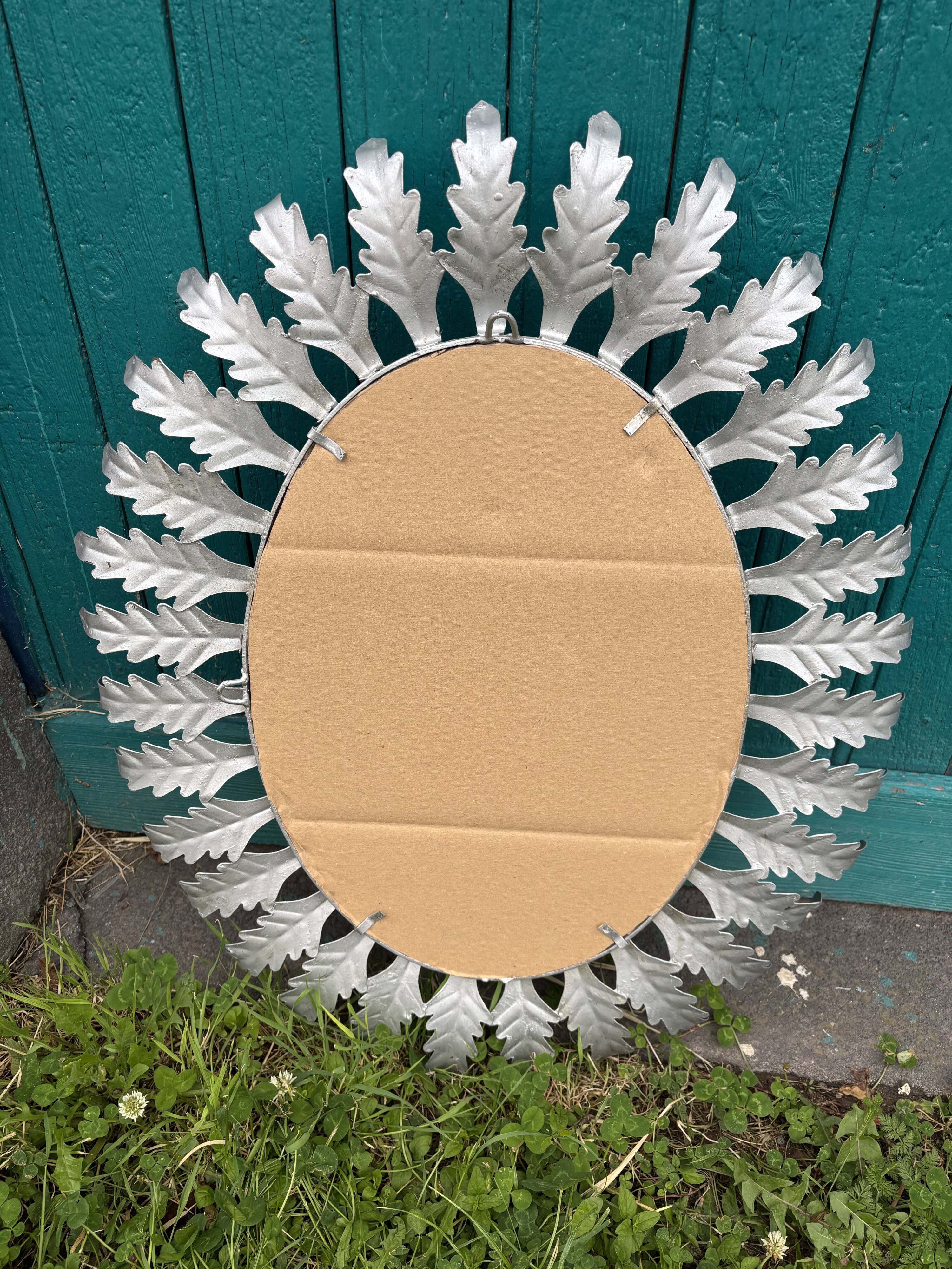 Miroir soleil Sunbunst vintage métal 1960