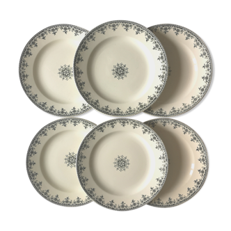 Six old flat plates "gagny" - iron earth