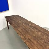 Large solid pine farmhouse table with spindle legs