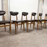 6 Teak chairs with oval back