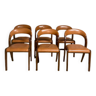 Serie de 6 chaises gondoles Baumann
